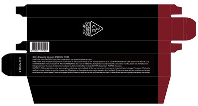 Image of carton - 3ce drawing lip pen born red carton